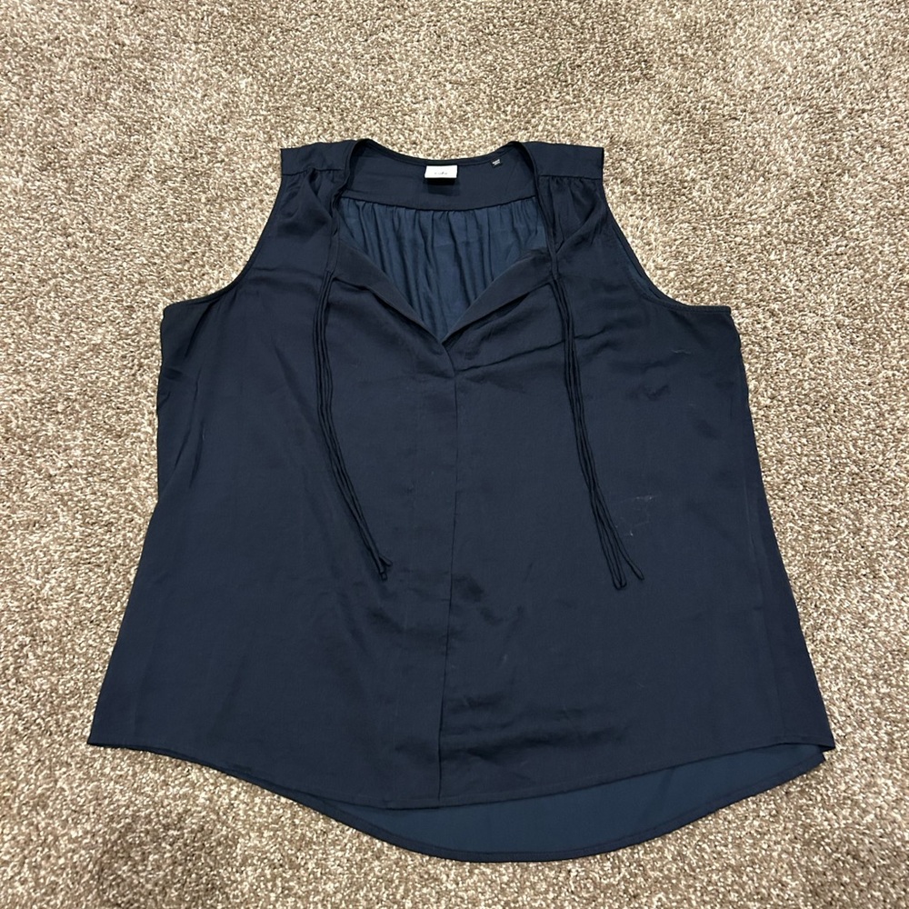 CAbi Dark Blue Sleeveless Blouse